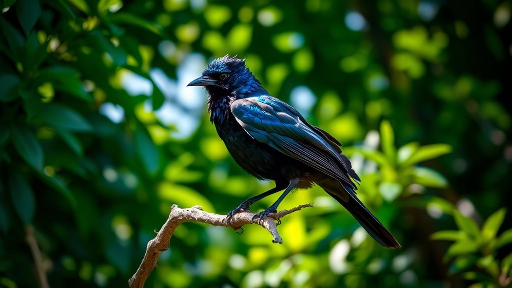 black bird blue head symbolism