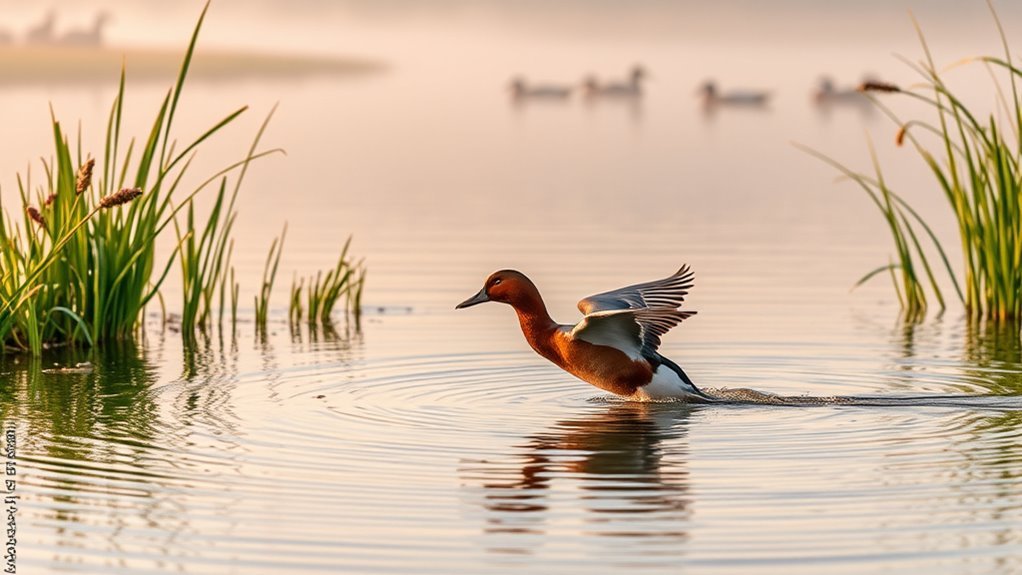 elegant diving waterfowl