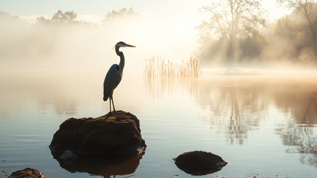 heron life embraces tranquility